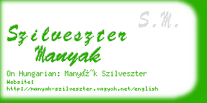 szilveszter manyak business card